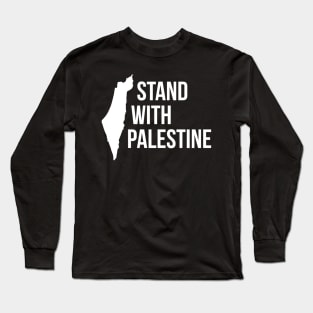 Stand With Palestine White Long Sleeve T-Shirt
